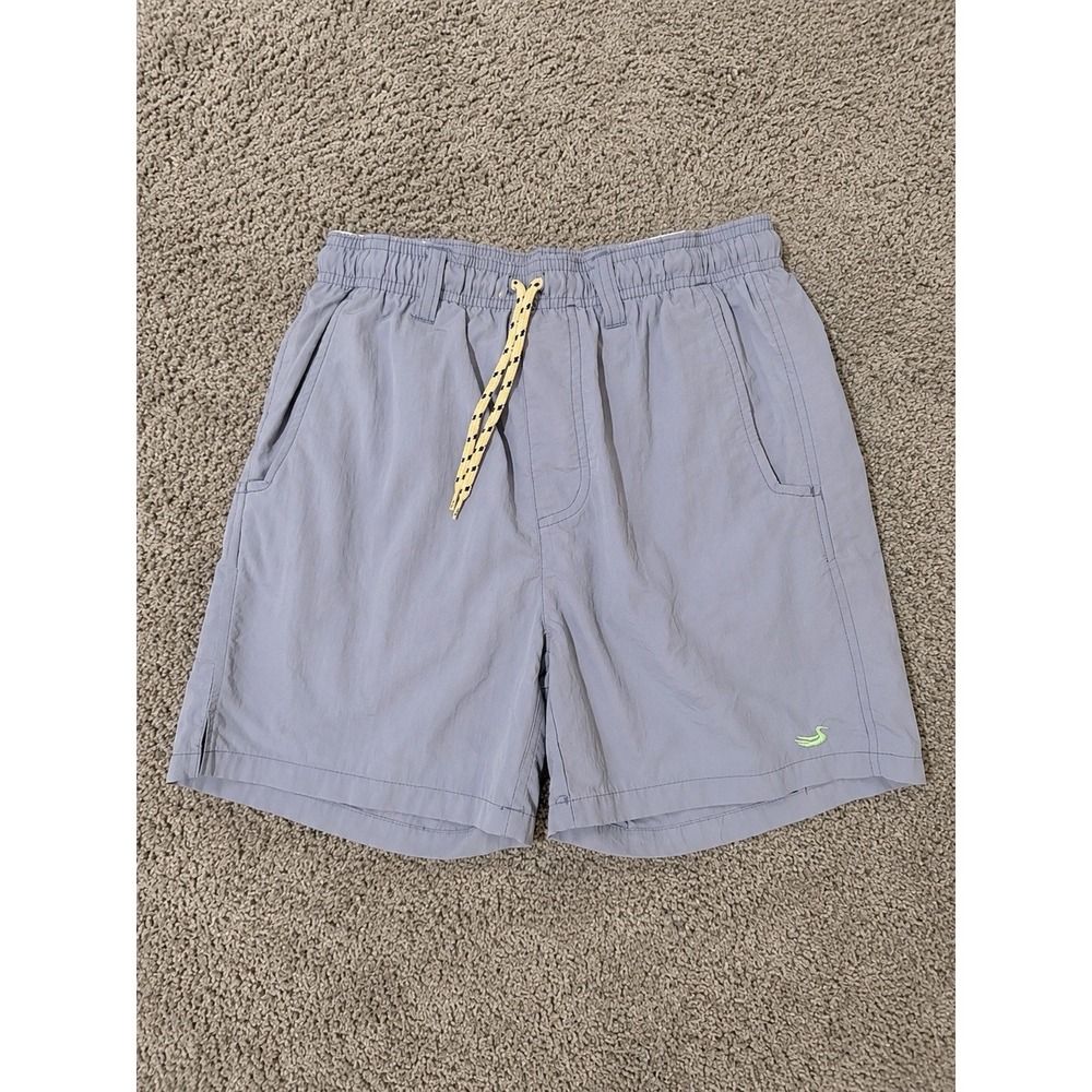 Southern Marsh Boy's Medium Light Blue Swim Trunks Drawstring Pockets